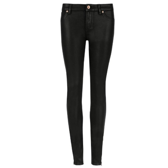 Ted Baker Black Anna Wax Finish Skinny Jeans - Picture 5 of 11